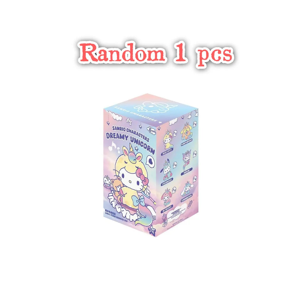 Sanrio Dream Unicorn Series vinyl plush blind box pendant featuring Hello Kitty or Kuromi collectible character figure