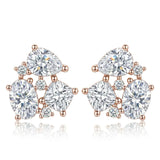 Women’s luxury moissanite earrings set in 925 sterling silver, featuring 6.5CT all moissanite stones