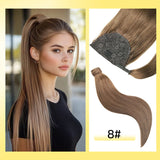 Yelo Ponytail Human Hair 14-18" Highlight Ponytail Extensions 100% Real Human Ponytail Hair Extensions 60g/Set For Women