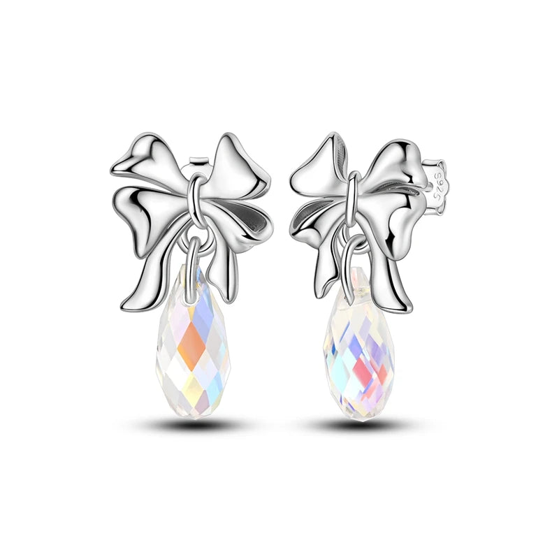 Orstarry S925 sterling silver 18k gold classic knot stud earrings for women