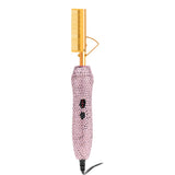 400℉ Hot Comb for Wigs & Human Hair, 2 in 1 Hair Straightener & Curler Bling Hot Hair Comb for Travel, Daily Use, Salon Grade
