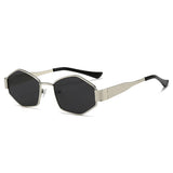 HSF Marketplace hexagon metal sunglasses for men and women, trendy outdoor cycling eyewear