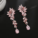 Champagne crystal drop earrings for elegant wedding looks, HSF Marketplace jewelry