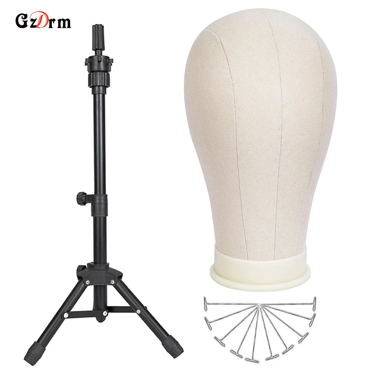 21inch 23inch Wig Head Mannequin Head with Wig Stand, Manikin Canvas Head for Wigs Making Display with Pins