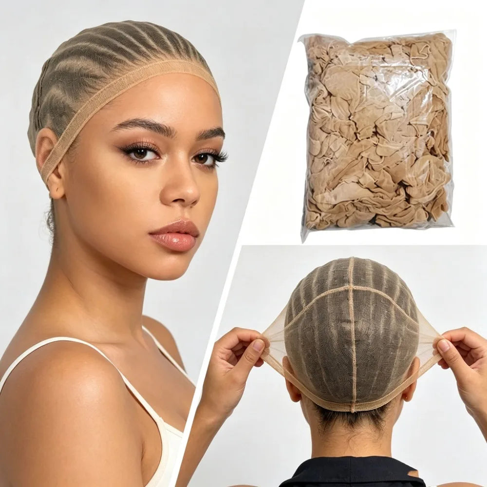 Transparent stretchy nylon wig cap for lace front weave by HSF Marketplace