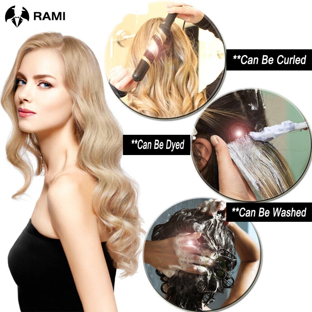 7-piece HSF Marketplace clip-in human hair extensions, natural straight Remy hair wefts for women, 12–26 inches