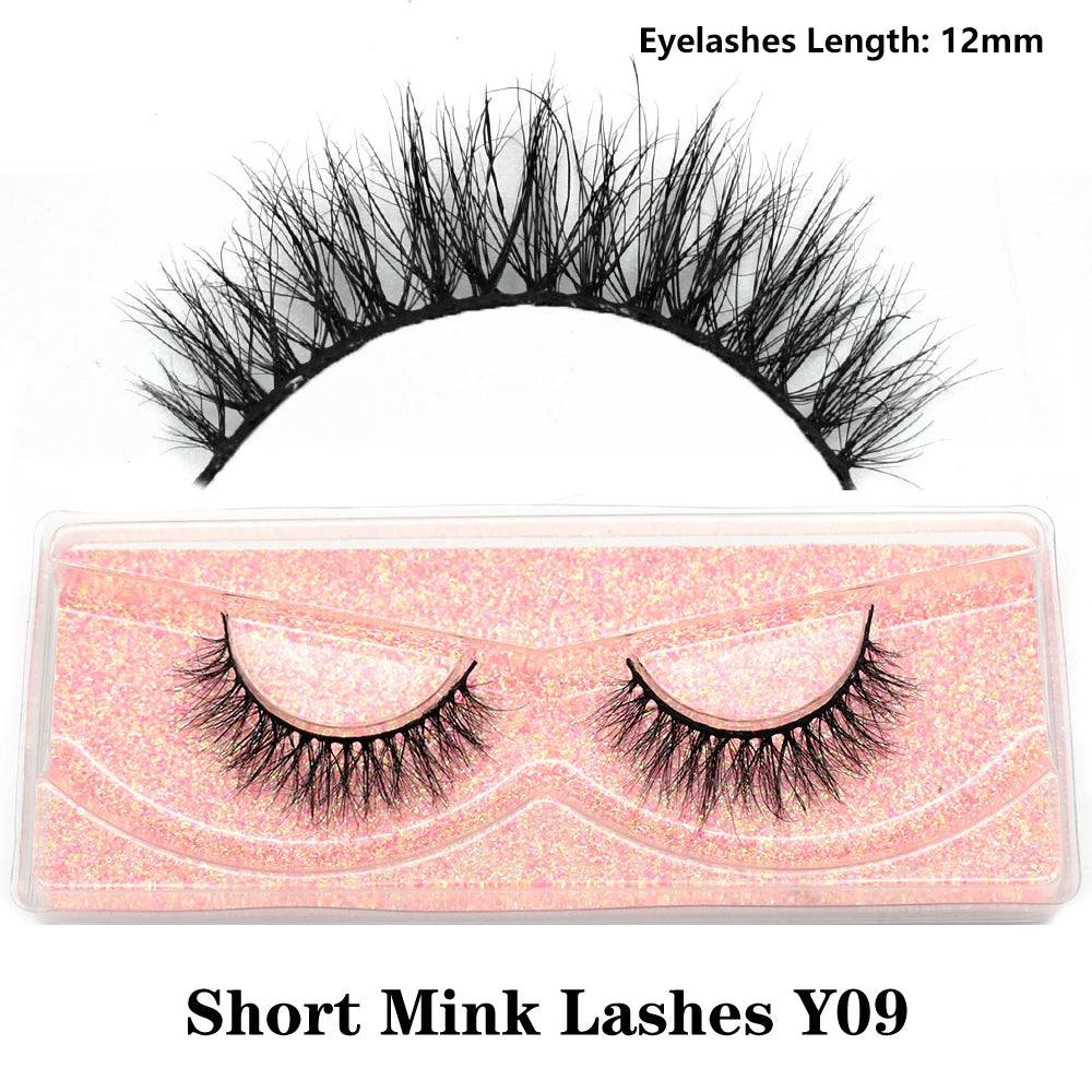 3D real mink false eyelashes by HSF Marketplace, fluffy wispy short clusters in a layered lash style