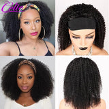 Celiehair kinky curly headband wig, Brazilian human hair wig for women, natural voluminous curls