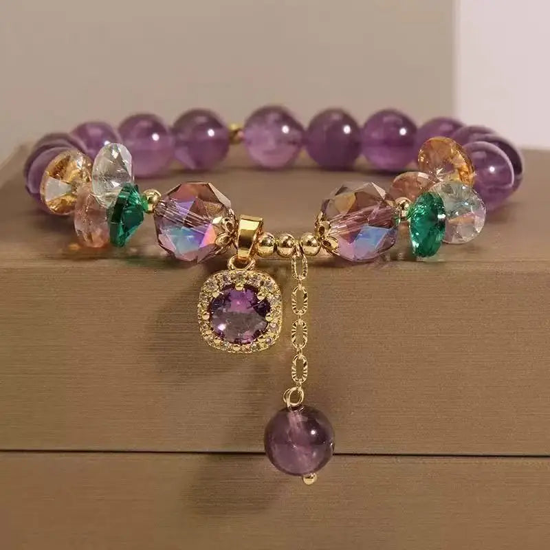 A Classic Amethyst Bead Bracelet with Natural Amethyst Bead Design and Natural Stone Healing Bracelet as a Beautiful Symbolic