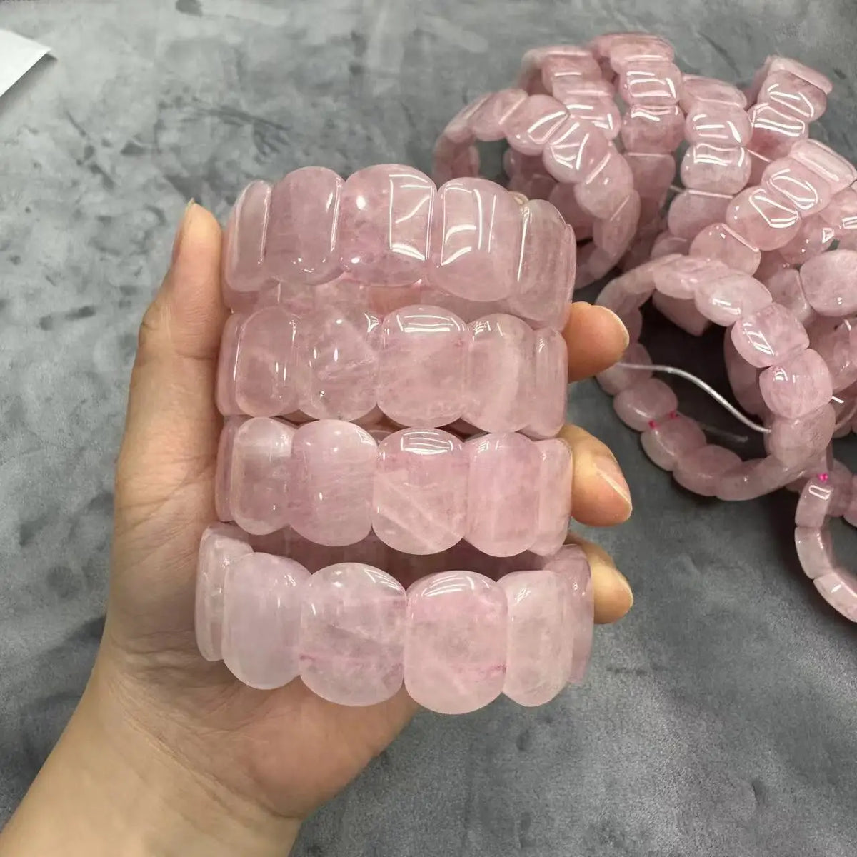 AA Quality Rose Quartz Stone Beads Bracelet Natural Gemstone Charming Bangle Fine Jewelry for Woman for Gift Wholesale !