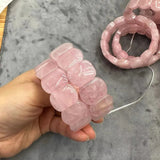 AA Quality Rose Quartz Stone Beads Bracelet Natural Gemstone Charming Bangle Fine Jewelry for Woman for Gift Wholesale !