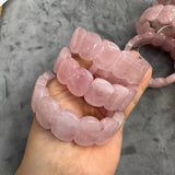 AA Quality Rose Quartz Stone Beads Bracelet Natural Gemstone Charming Bangle Fine Jewelry for Woman for Gift Wholesale !
