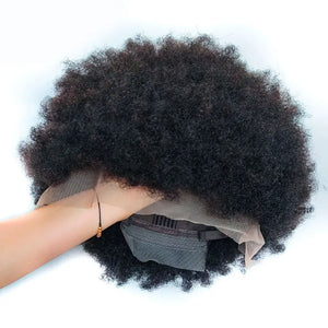 Afro 13x4 Lace Front Wig Human Hair Afro Kinky Curly Wig With Baby Hair Pre-Plucked Fluffy Full Lace Wigs For Women