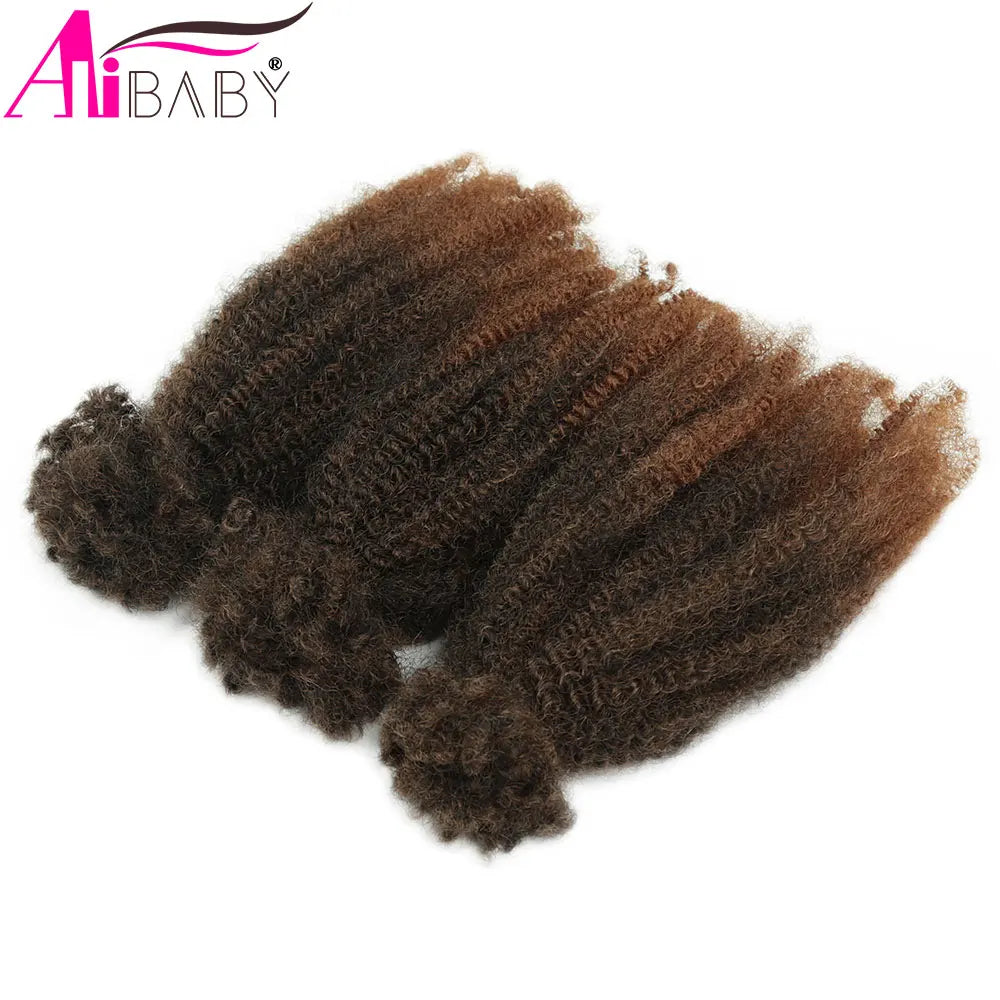 Alibaby 12 Inch Synthetic Afro Kinky Curly Crochet Hair Extensions Spring Twist Braiding Hair For Locs Braids Natural Looking