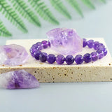 Amethust Bracelet Made of Real Natural Stone Beads Body-Purifying Geniune Amethyst Natural Crystal Bracelet for Women Pulsera