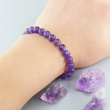 Amethust Bracelet Made of Real Natural Stone Beads Body-Purifying Geniune Amethyst Natural Crystal Bracelet for Women Pulsera