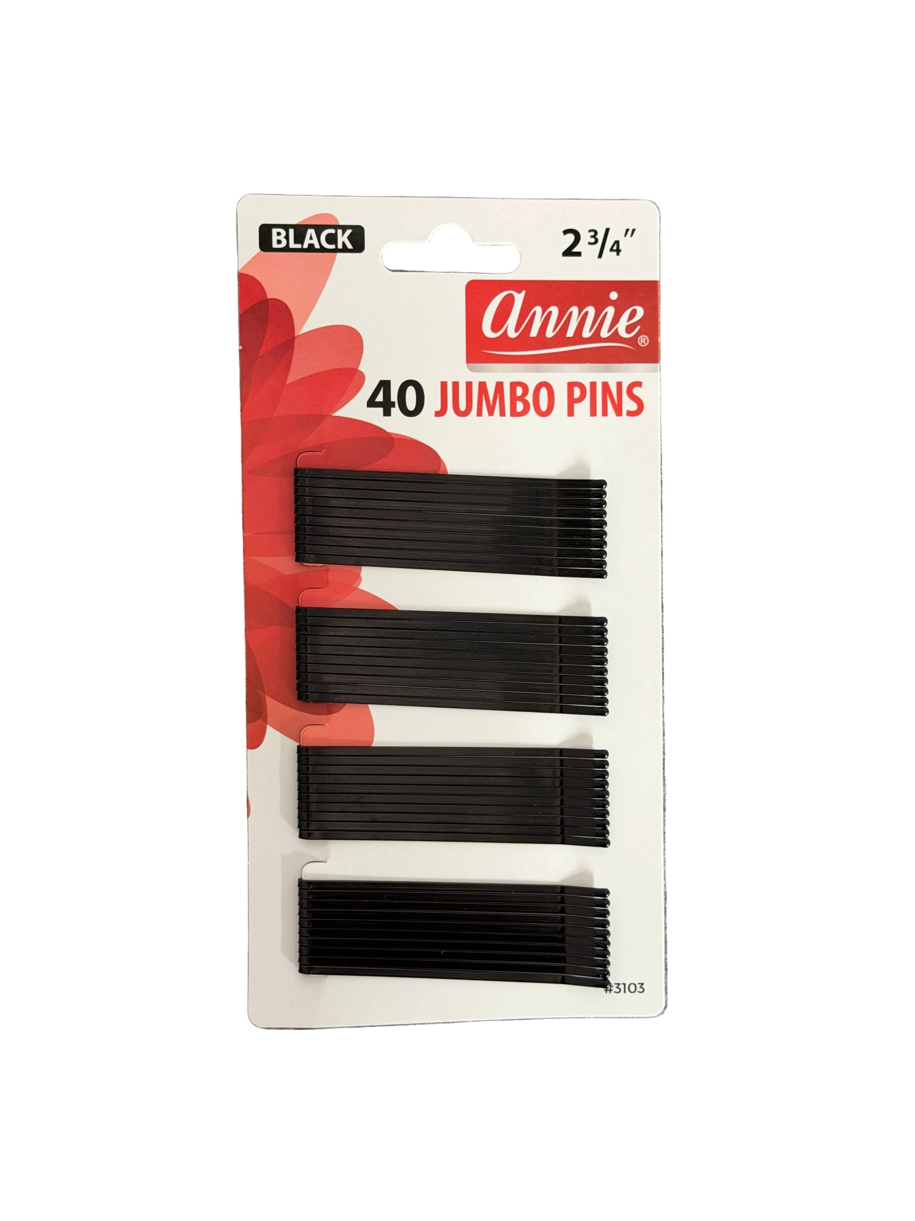 Annie 40 Count Jumbo Pins Black 2 3/4"