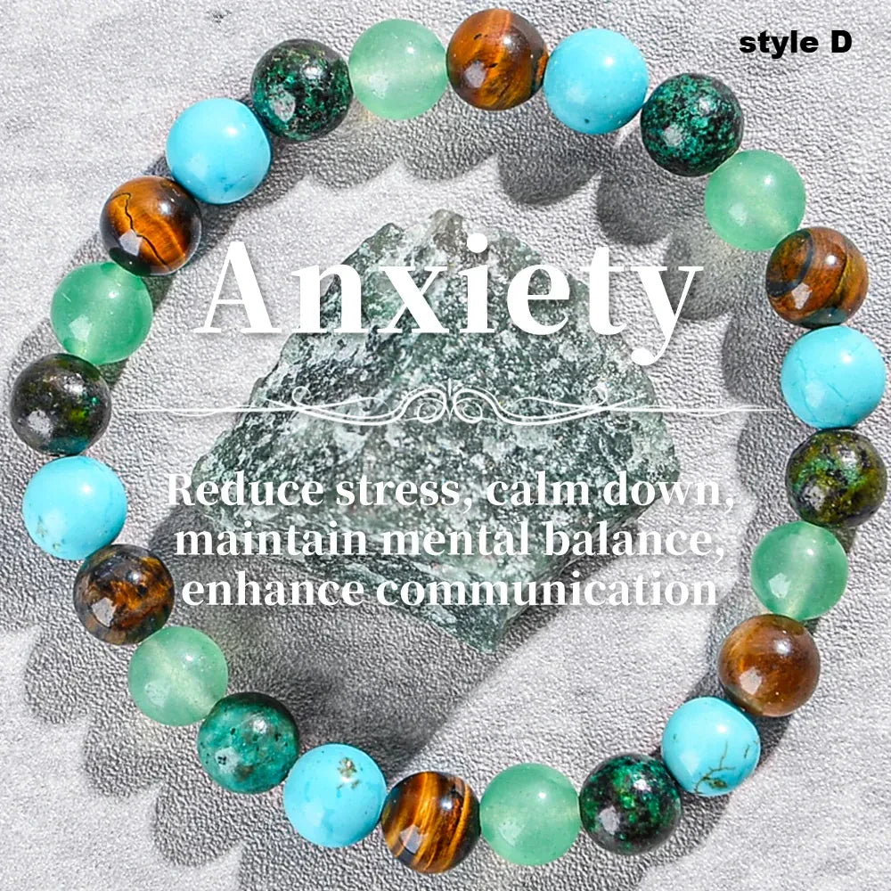 Anxiety Relief & Prosperity Crystal Bracelet Paired with Natural Gemstones