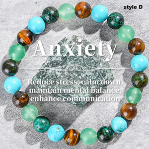Anxiety Relief & Prosperity Crystal Bracelet Paired with Natural Gemstones