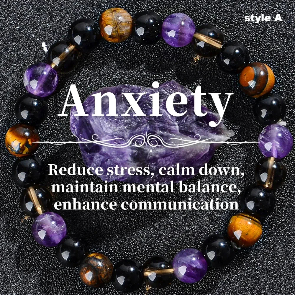 Anxiety Relief & Prosperity Crystal Bracelet Paired with Natural Gemstones