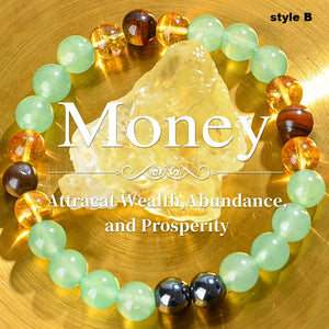 Anxiety Relief & Prosperity Crystal Bracelet Paired with Natural Gemstones