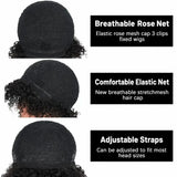 (Aphrodite) Short Curly Bob Human Hair Wig with Bangs, Glueless Brazilian Ready to Wear Style