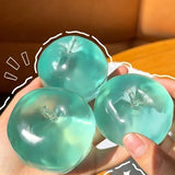 Apple Moldable Stress Ball Coconut Oil Squishy Transparent Apple Non-Bounce Squeeze Ball ASMR Sensory Toy Relieve Stress Toy