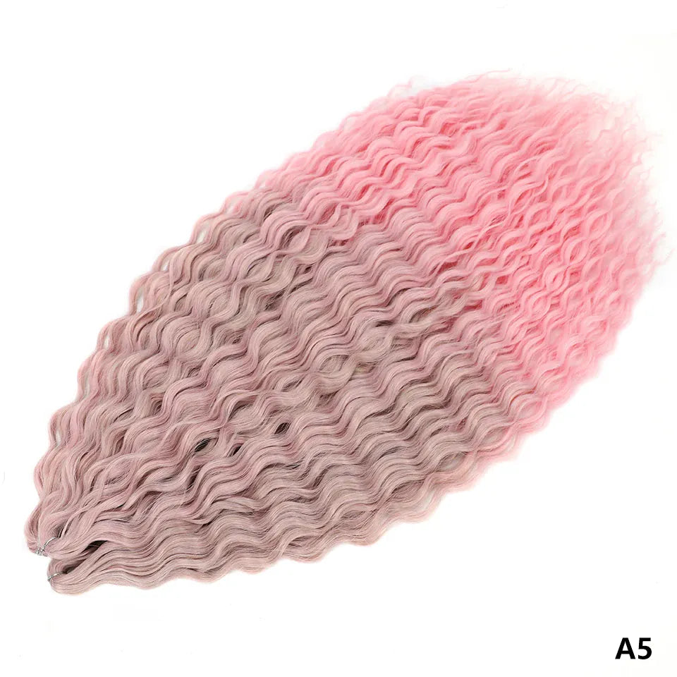 Ariel Curl Braiding Hair Extension 22 30 Inch Water Wave Twist Crochet Hair Synthetic Crochet Braids Ombre Green Pink Afro Curls