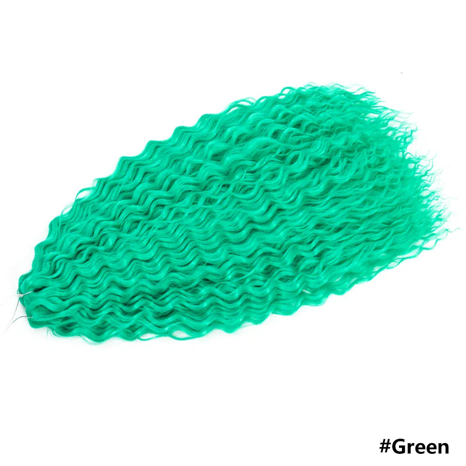 Ariel Curl Braiding Hair Extension 22 30 Inch Water Wave Twist Crochet Hair Synthetic Crochet Braids Ombre Green Pink Afro Curls