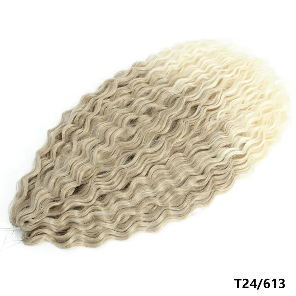 Ariel Curl Braiding Hair Extension 22 30 Inch Water Wave Twist Crochet Hair Synthetic Crochet Braids Ombre Green Pink Afro Curls