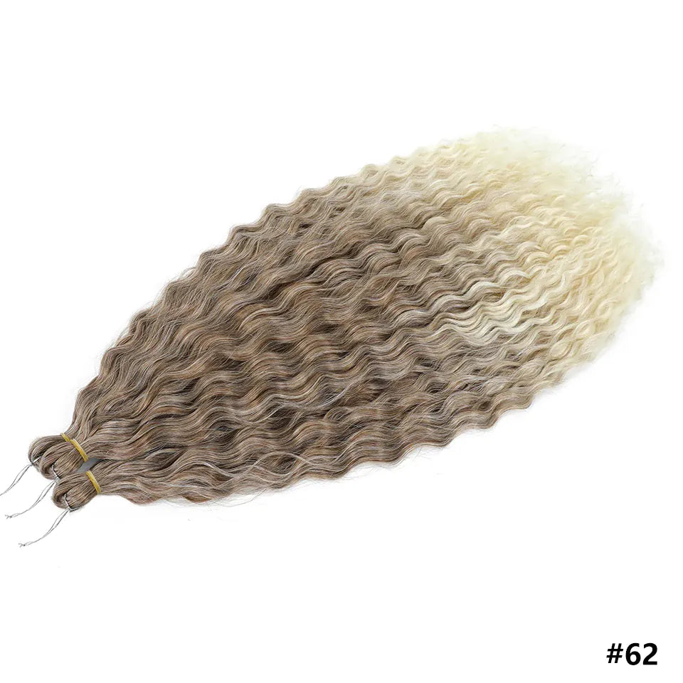 Ariel Curl Braiding Hair Extension 22 30 Inch Water Wave Twist Crochet Hair Synthetic Crochet Braids Ombre Green Pink Afro Curls
