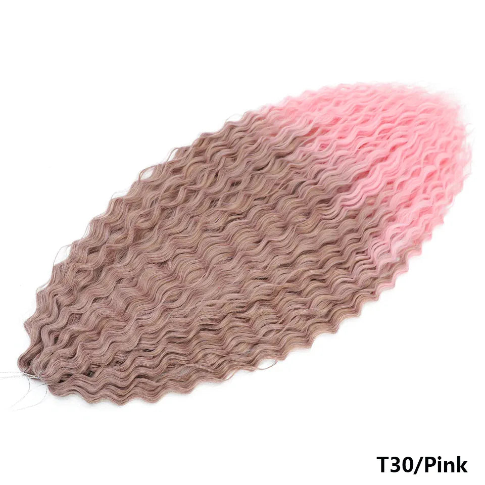 Ariel Curl Braiding Hair Extension 22 30 Inch Water Wave Twist Crochet Hair Synthetic Crochet Braids Ombre Green Pink Afro Curls
