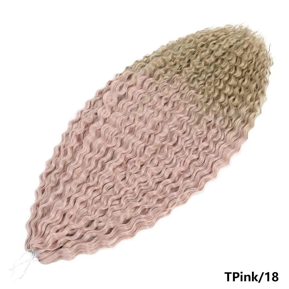 Ariel Curl Braiding Hair Extension 22 30 Inch Water Wave Twist Crochet Hair Synthetic Crochet Braids Ombre Green Pink Afro Curls