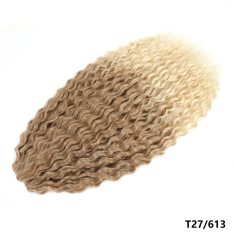 Ariel Curl Braiding Hair Extension 22 30 Inch Water Wave Twist Crochet Hair Synthetic Crochet Braids Ombre Green Pink Afro Curls