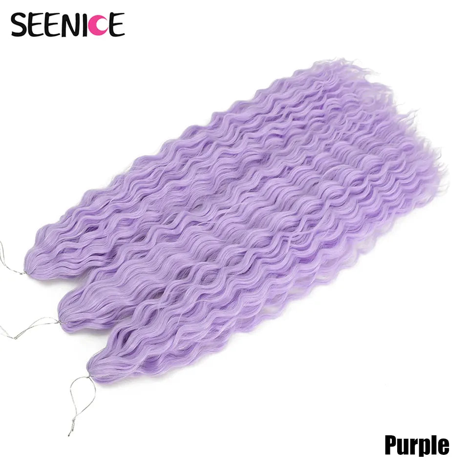 Ariel Curl Hair Synthetic Water Wave Twist Crochet Hair Afro Curls Crochet Braids Ombre Pink Braiding Hair Extension For Women