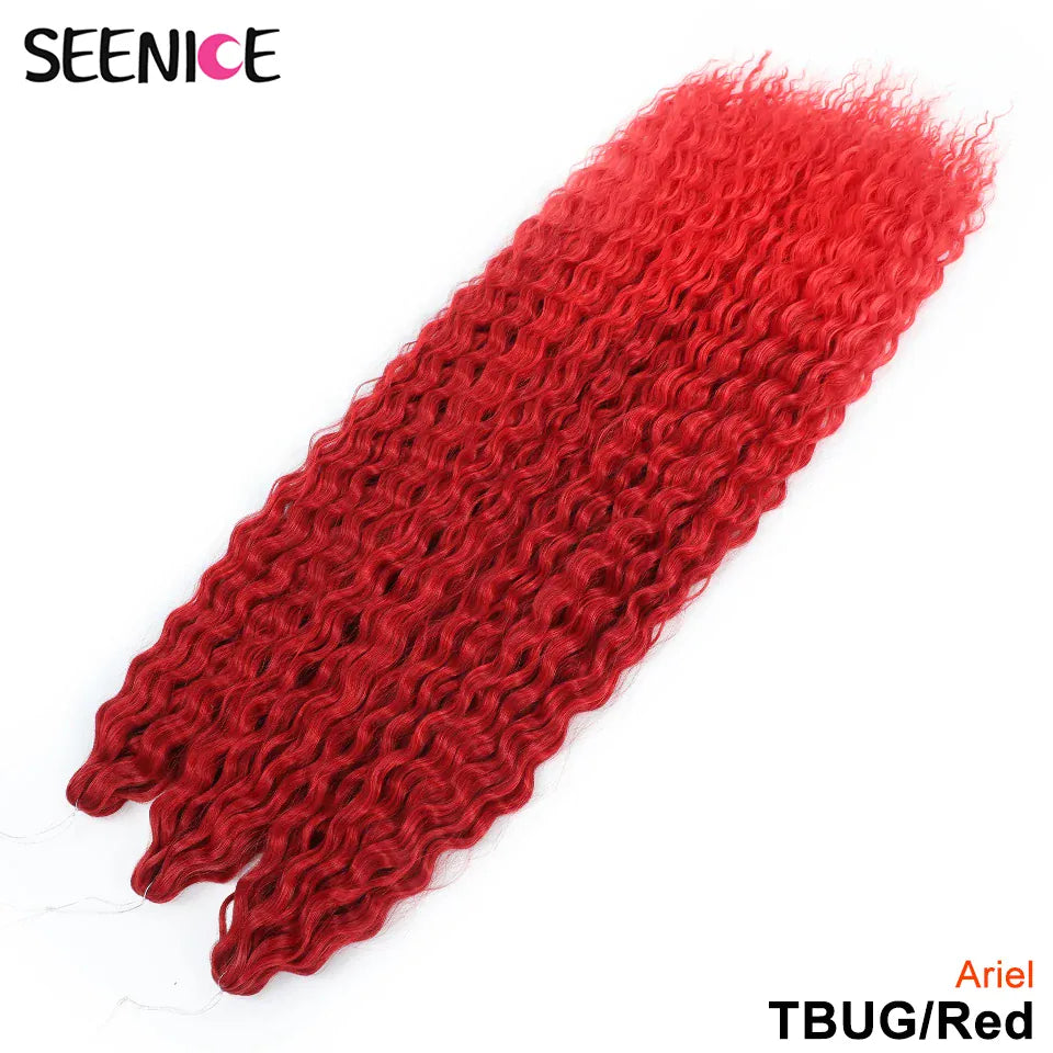 Ariel Curl Hair Synthetic Water Wave Twist Crochet Hair Afro Curls Crochet Braids Ombre Pink Braiding Hair Extension For Women