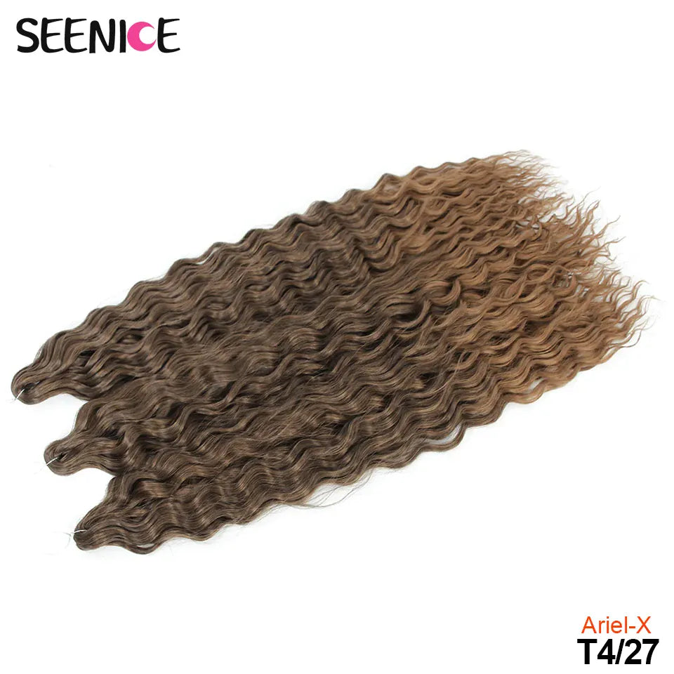 Ariel Curl Hair Synthetic Water Wave Twist Crochet Hair Afro Curls Crochet Braids Ombre Pink Braiding Hair Extension For Women