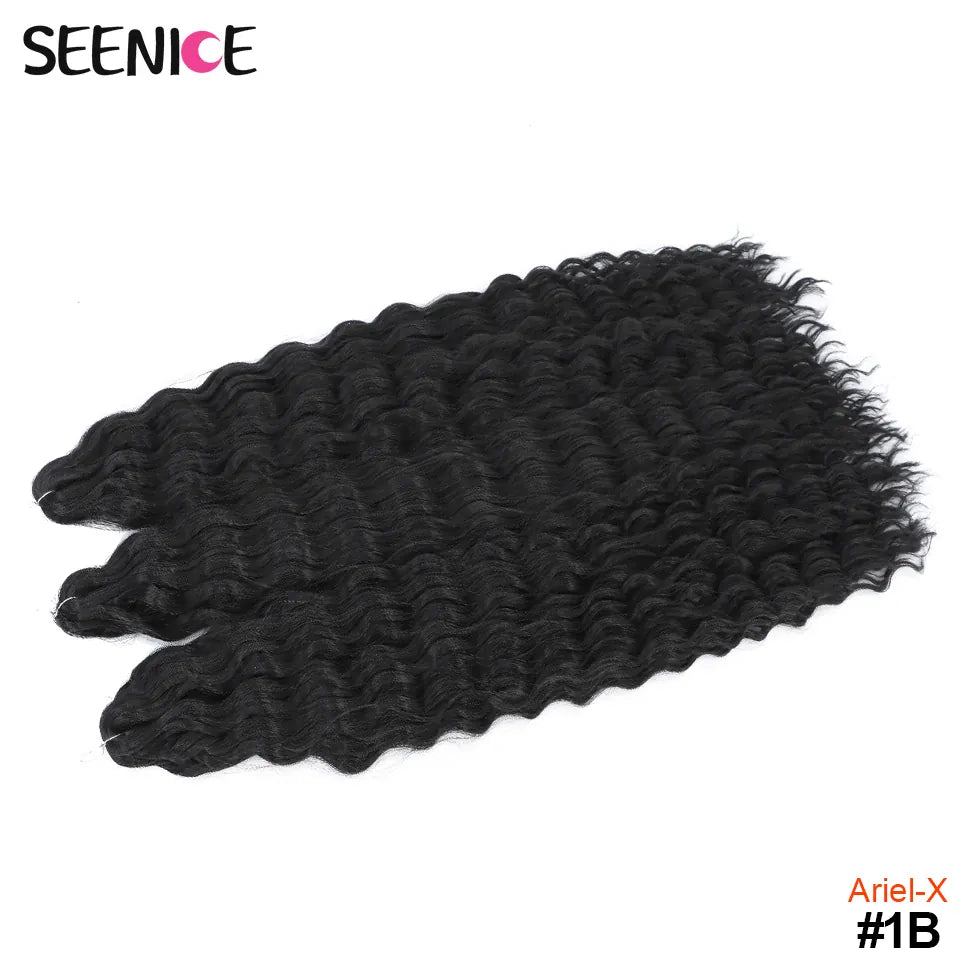 Ariel Curl Hair Synthetic Water Wave Twist Crochet Hair Afro Curls Crochet Braids Ombre Pink Braiding Hair Extension For Women