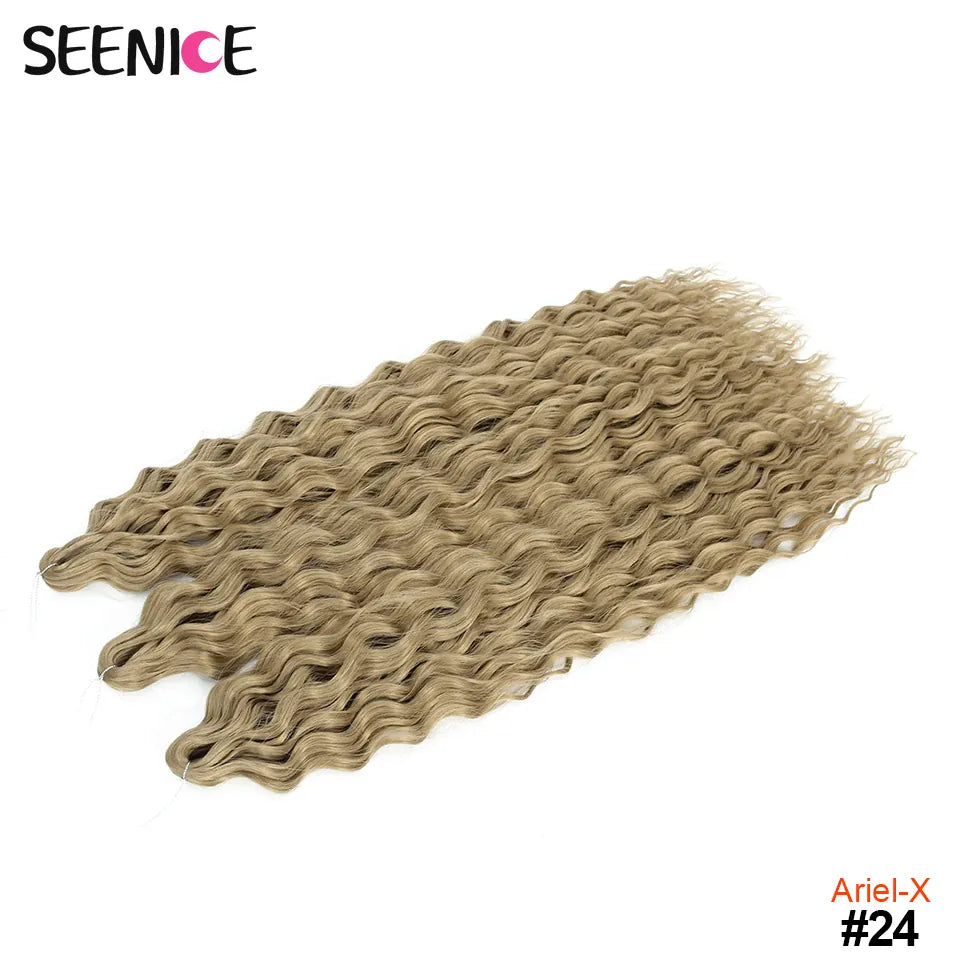 Ariel Curl Hair Synthetic Water Wave Twist Crochet Hair Afro Curls Crochet Braids Ombre Pink Braiding Hair Extension For Women