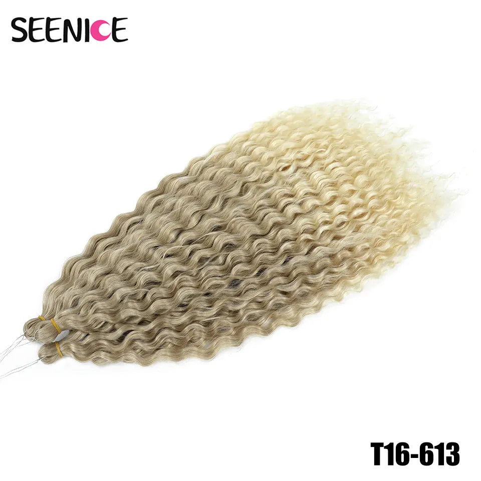 Ariel Curl Hair Synthetic Water Wave Twist Crochet Hair Afro Curls Crochet Braids Ombre Pink Braiding Hair Extension For Women