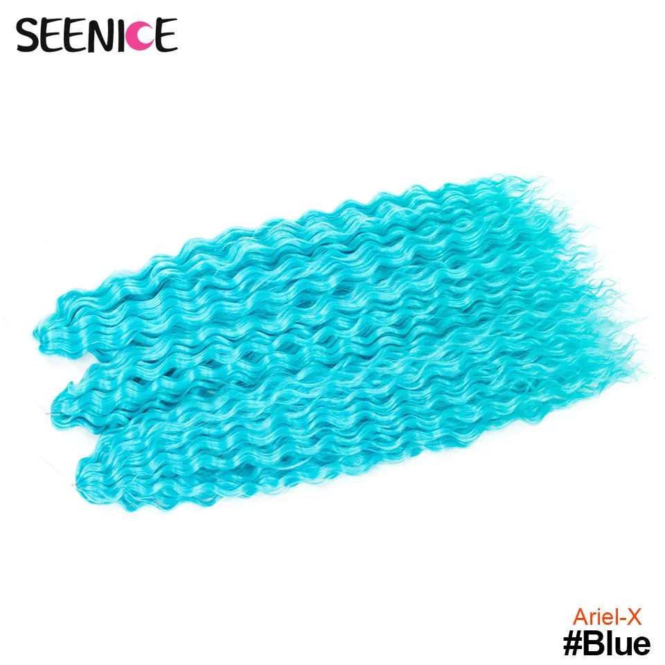 Ariel Curl Hair Synthetic Water Wave Twist Crochet Hair Afro Curls Crochet Braids Ombre Pink Braiding Hair Extension For Women