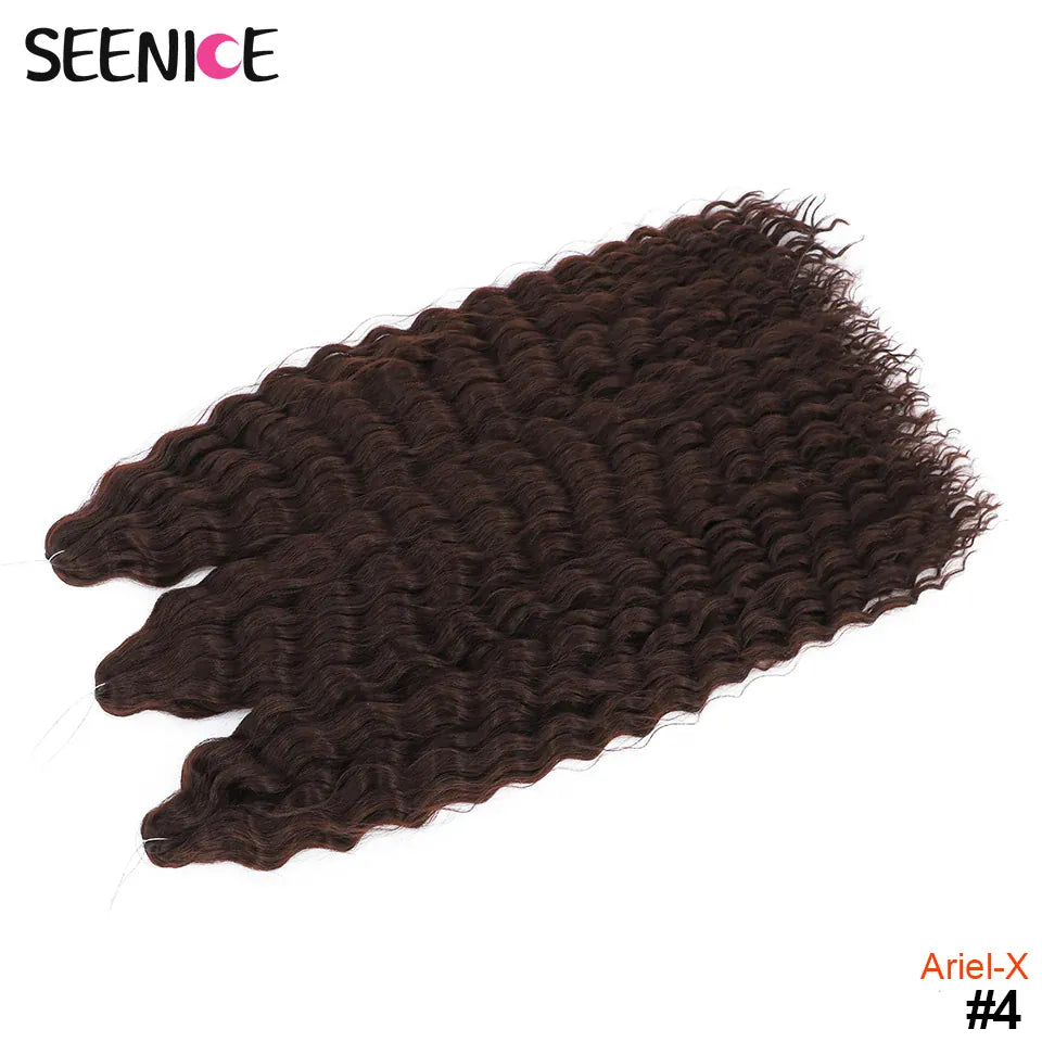 Ariel Curl Hair Synthetic Water Wave Twist Crochet Hair Afro Curls Crochet Braids Ombre Pink Braiding Hair Extension For Women