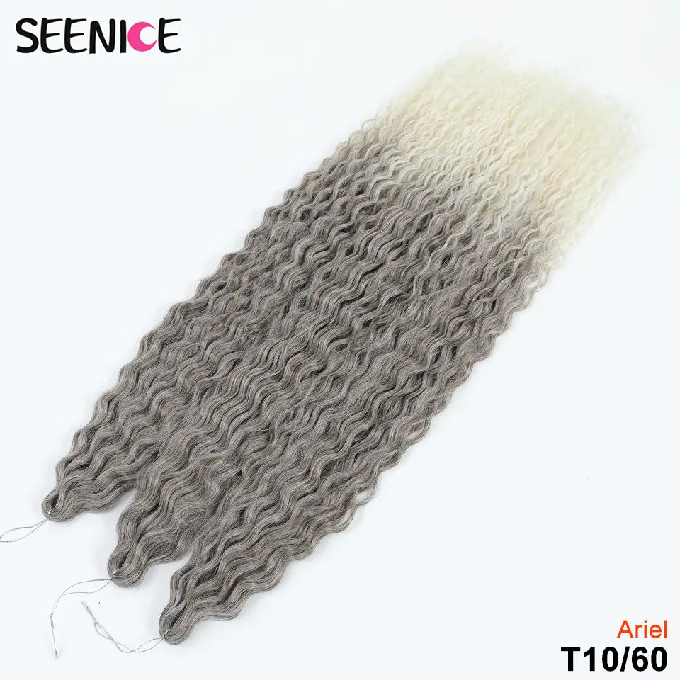 Ariel Curl Hair Synthetic Water Wave Twist Crochet Hair Afro Curls Crochet Braids Ombre Pink Braiding Hair Extension For Women