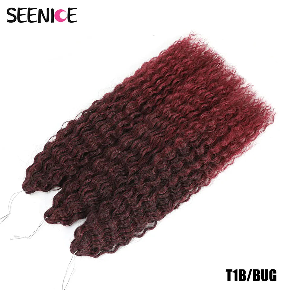 Ariel Curl Hair Synthetic Water Wave Twist Crochet Hair Afro Curls Crochet Braids Ombre Pink Braiding Hair Extension For Women