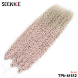 Ariel Curl Hair Synthetic Water Wave Twist Crochet Hair Afro Curls Crochet Braids Ombre Pink Braiding Hair Extension For Women