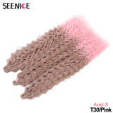 Ariel Curl Hair Synthetic Water Wave Twist Crochet Hair Afro Curls Crochet Braids Ombre Pink Braiding Hair Extension For Women