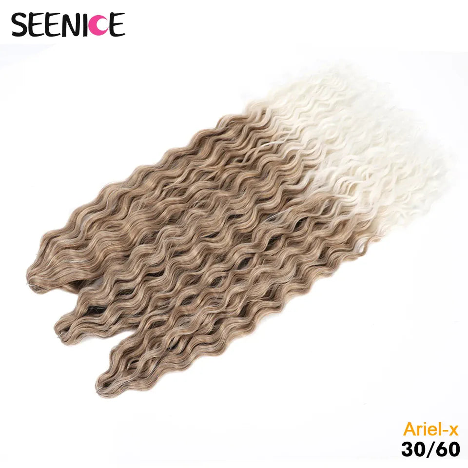 Ariel Curl Hair Synthetic Water Wave Twist Crochet Hair Afro Curls Crochet Braids Ombre Pink Braiding Hair Extension For Women