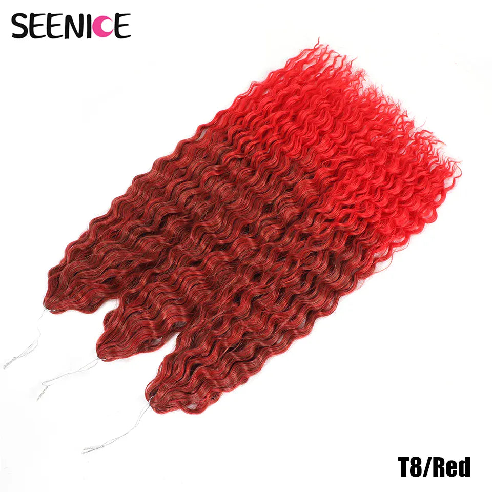 Ariel Curl Hair Synthetic Water Wave Twist Crochet Hair Afro Curls Crochet Braids Ombre Pink Braiding Hair Extension For Women