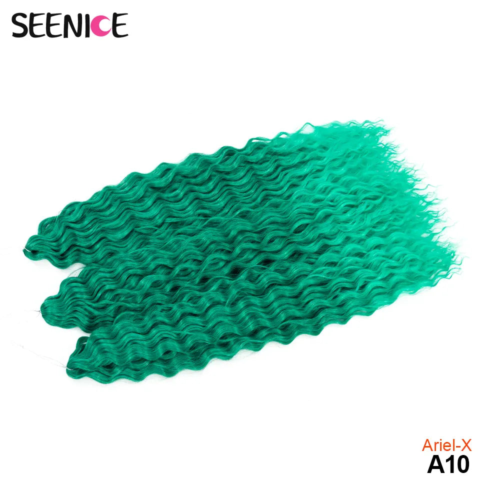Ariel Curl Hair Synthetic Water Wave Twist Crochet Hair Afro Curls Crochet Braids Ombre Pink Braiding Hair Extension For Women