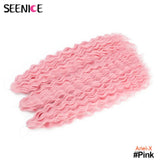 Ariel Curl Hair Synthetic Water Wave Twist Crochet Hair Afro Curls Crochet Braids Ombre Pink Braiding Hair Extension For Women